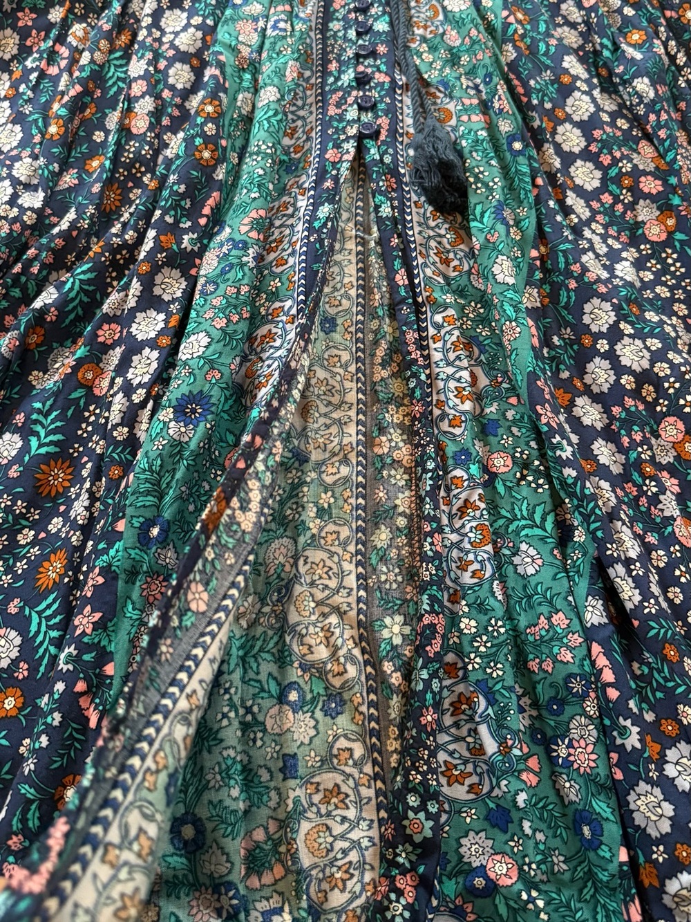Jaase Teal & Navy Floral Boho Maxi Dress - Picture 3 of 16